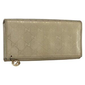 GUCCI GG implementation Long Wallet PVC Gold